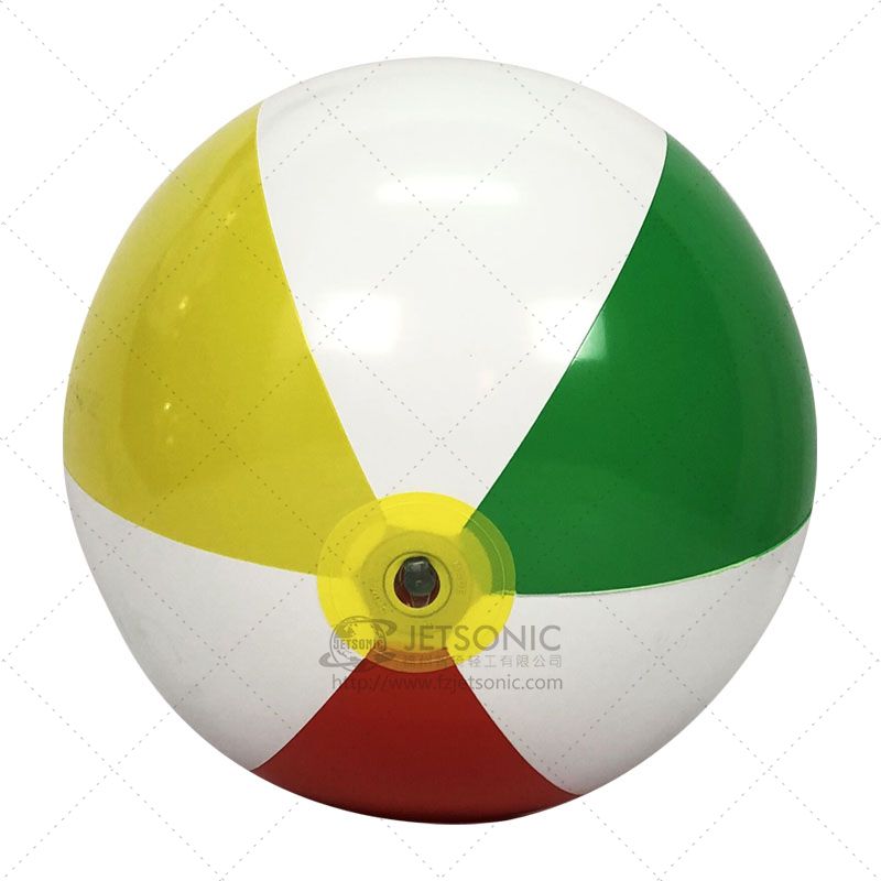 充气海滩球/红+黄+白+绿