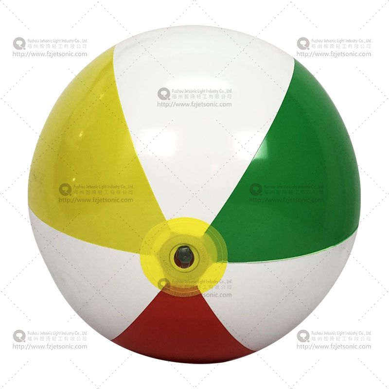 充气海滩球/红+黄+白+绿