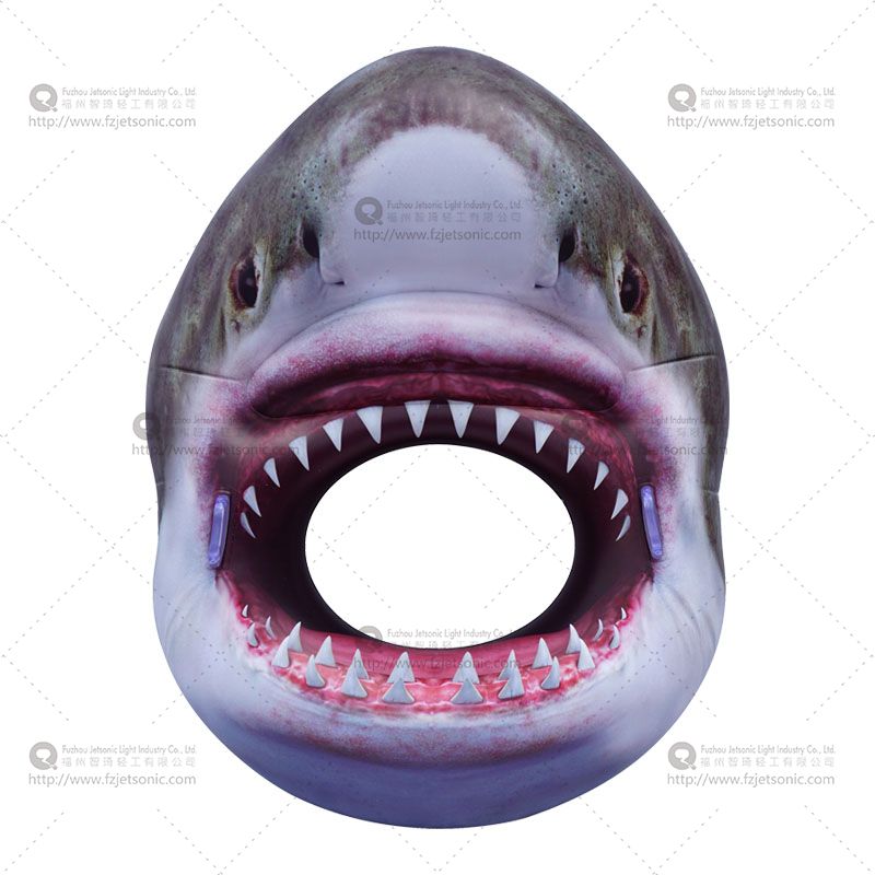 充气鲨鱼头泳圈浮排